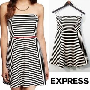Strapless Express mini skater dress